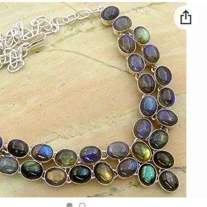 .925 Silver Plated Sterling Silver Overlay Necklace